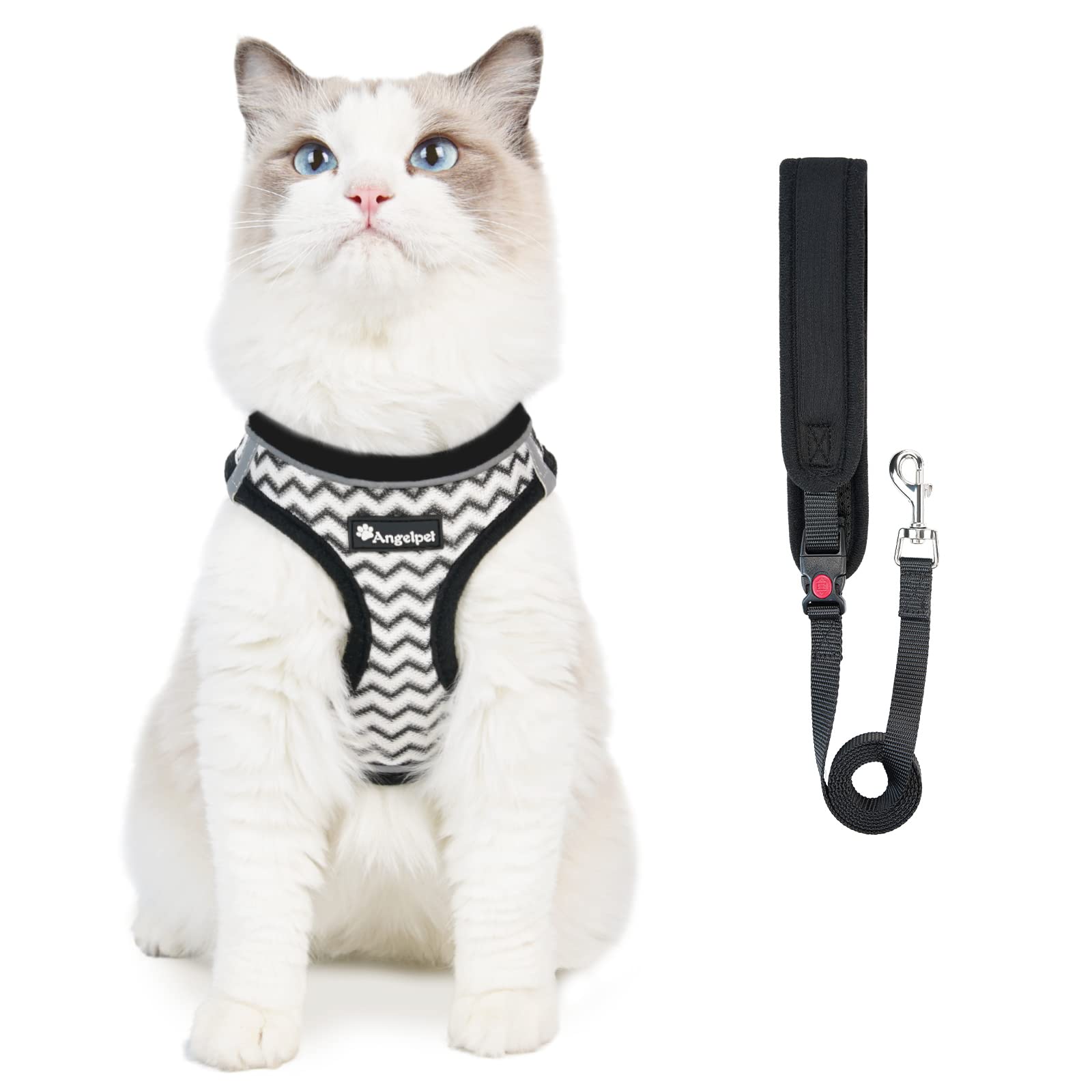 

Angelpet Кошка Кошка Нет Кошка Тело Свинец Дышащий Двойной Ночной Светоотражающий Кошачья Шлейка и Поводок Для Собак и Маленьких Ультра Для Легкого Надевания и Снятия