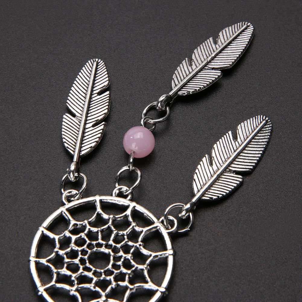 Dream Catcher Simple Fashion With Green Pink Beads Key Ring Buckle Pendant For DIY Bag Key Ring Chain Accessories A573