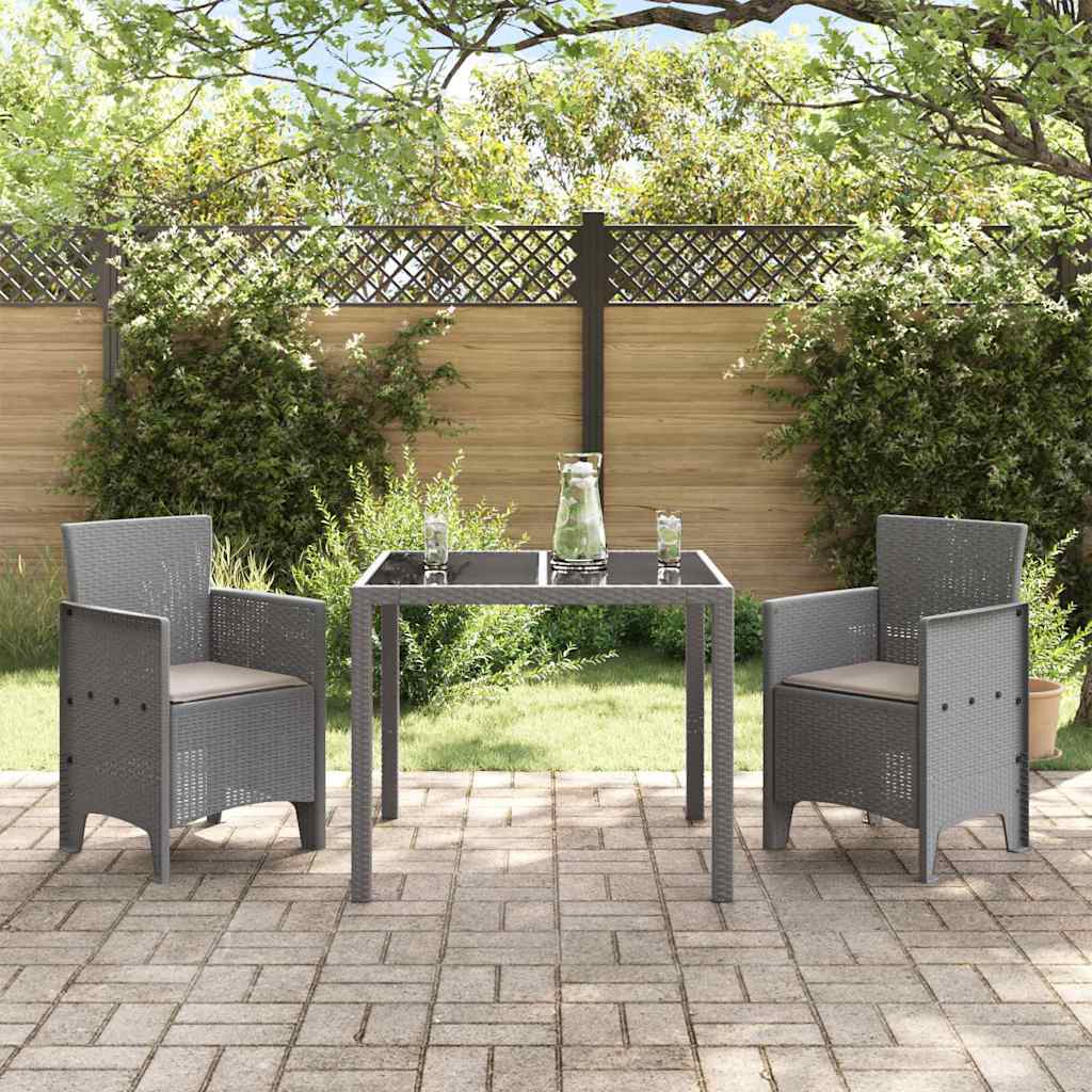 Garden Chair 2 Pcs Light Grey 53 X 49 X 85 Cm Polypropylene