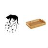 Silent Hanging Cat Clock with Woven Fruit Basket Snack Bowl Quiet Movement for Living Room Dining
