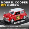 1:32 Morris Mini Cooper 1967 Klassisches Rennsport-Legierungsmetall Druckgussmodellauto Heimdekoration & Computer-Schreibtisch-Ornamente Geschenke