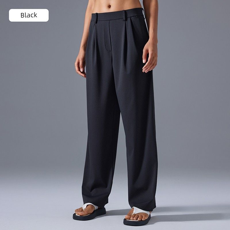 

Lu Same Style High Waist Drooping Sports Pants Female 2025 Best Selling Loose Slimming and All-Matching Loose Pants Straight-Leg Trousers Pants Black M([Recommended 50.00 kg-57.50 kg]])