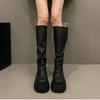 Autumn Winter Slim Women Knee High Boots Female Platform Thick Bottom Long Booties