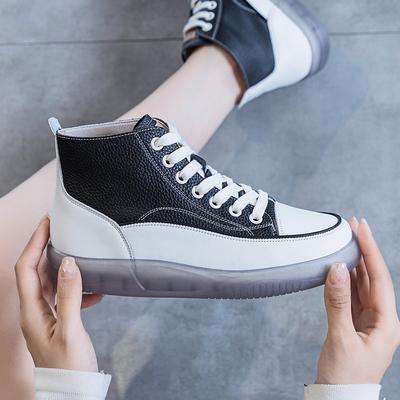 Leder High-Top-Schuhe weiße Schuhe Freizeitschuhe Stiefeletten einzelne Schuhe