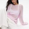 Top a Maglia Rete Autunnale da Donna - Maglione Sexy Trasparente Girocollo