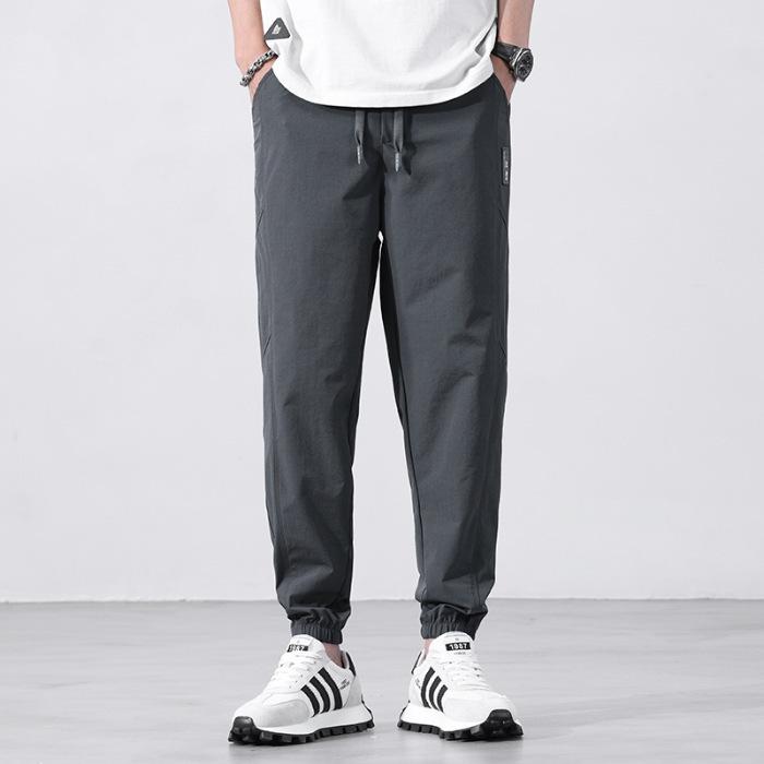 Casual pants men's spring and summer ice silk thin quick-drying sweatpants trendy brand loose leggings casual pants men's thin
