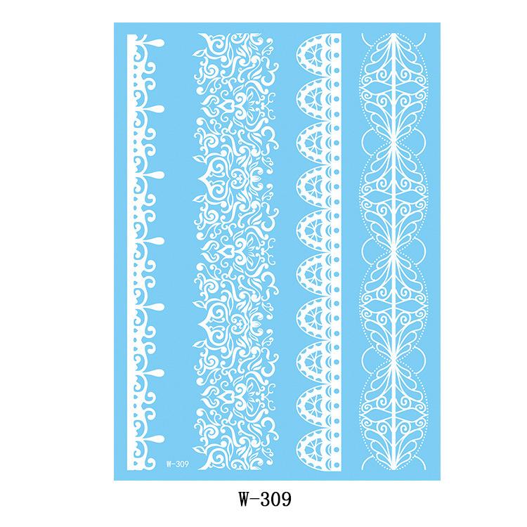 Black And White Lace Tattoo Sticker Wedding Bride Waterproof Tattoo Sticker Tattoo