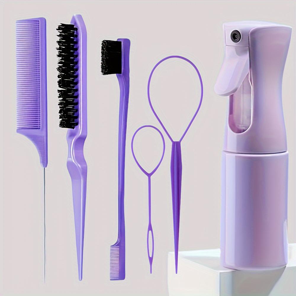 Three piece set with pointed tail comb, fixed mouse comb, hair pulling needle, high-pressure spray bottle