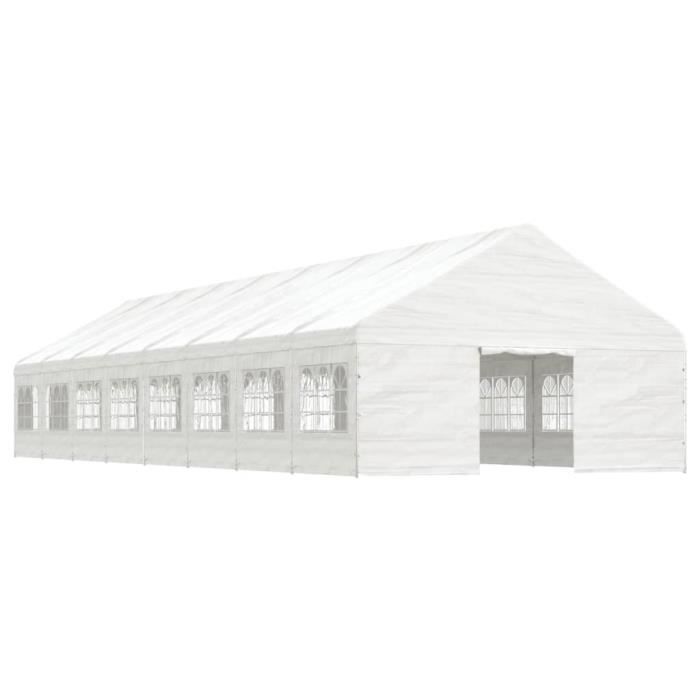 VidaXL Belvédère avec toit blanc 17,84x5,88x3,75 m polyéthylène 3155500