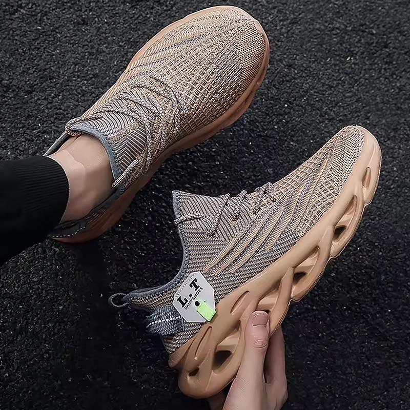 Chaussures de Jogging de Sport pour Hommes Chaussures en Mesh Respirantes Légères d'Extérieur Nouvelles Confortables Noires Décontractées Sneakers de Gymnastique de Course pour Hommes