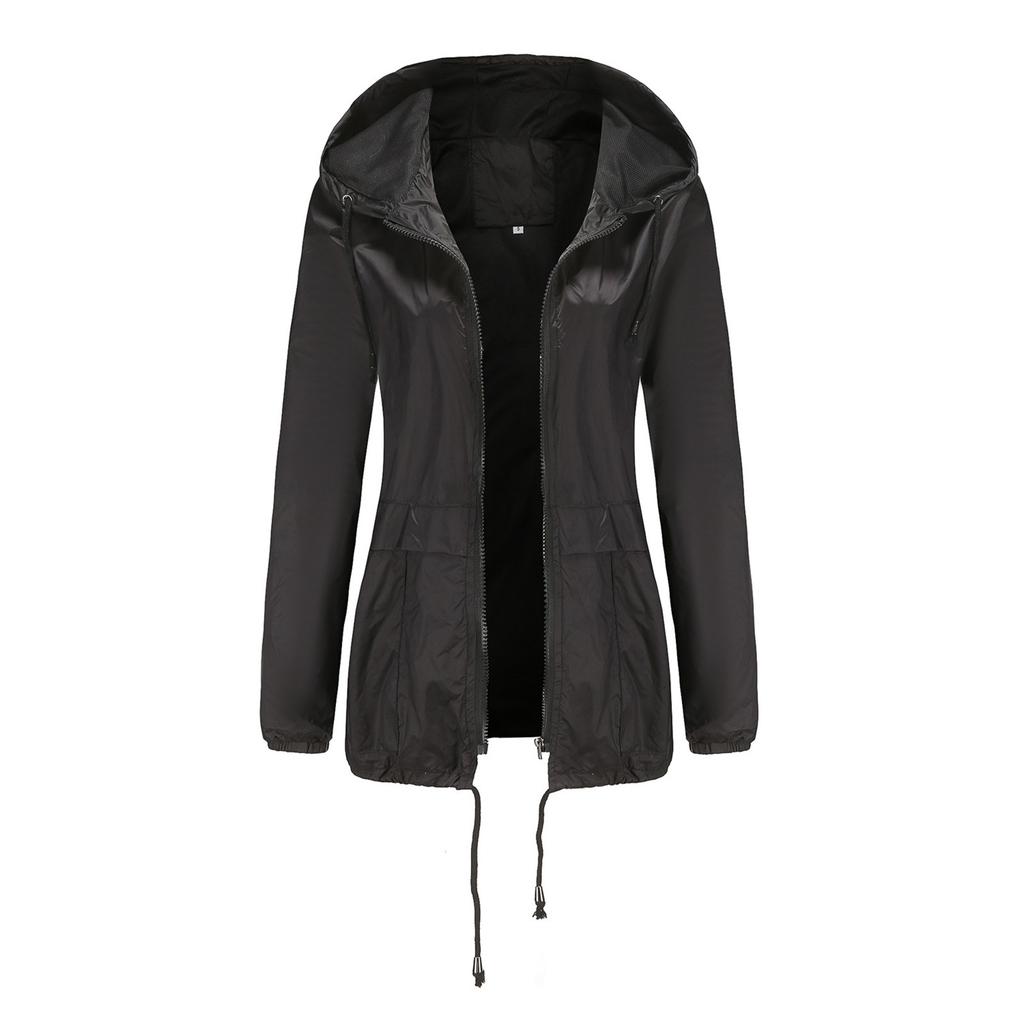 Women's Hooded Lightweight Outdoor Jacket Thin Solid Color Submachine Jacket