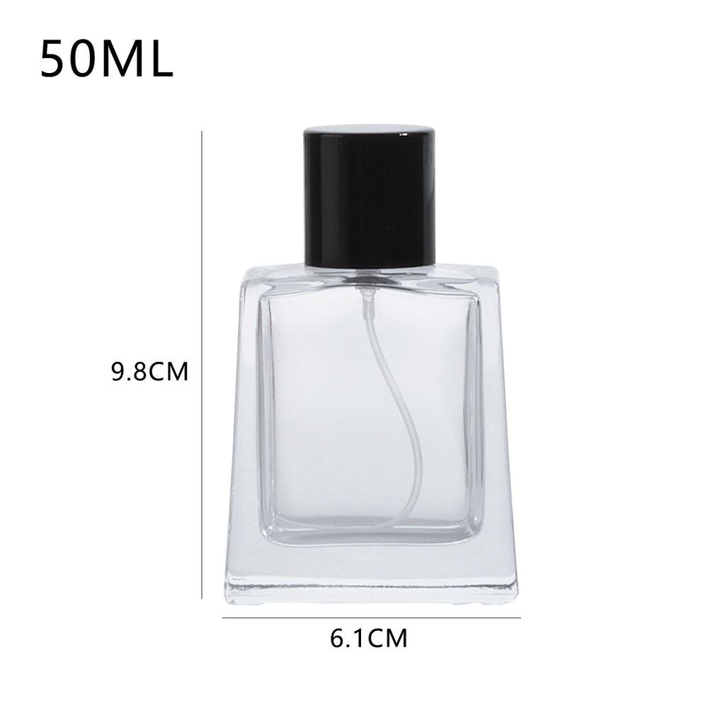 In-Stock High-End Transparent Glass Perfume Bottle: Press-Type Crystal White Spray Decanter