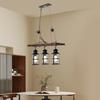 Vintage Industrial 3-Light Pendant Lamp, Rustic Wood & Iron Chandelier for Cafe,Bar,Restaurant – E26/E27 Base, No Bulbs Included