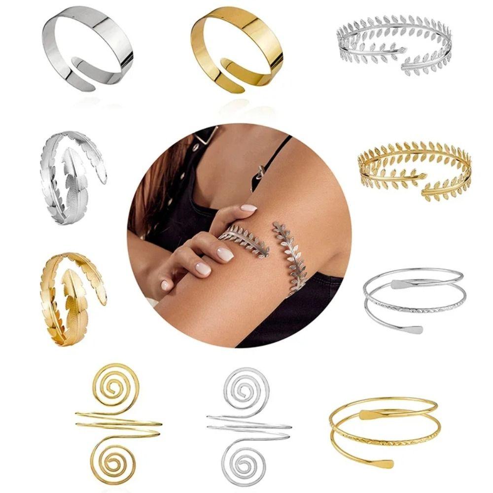 Adjustable Metal Armband Set Golden Geometry Arm Bracelet  Arm Accessories
