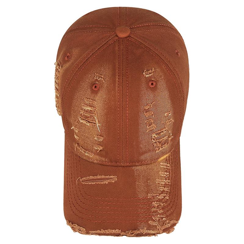 Spring & Autumn Distressed Duckbill Cap - Curved Brim, Ripped Edges, Unique Style Sunshade Hat