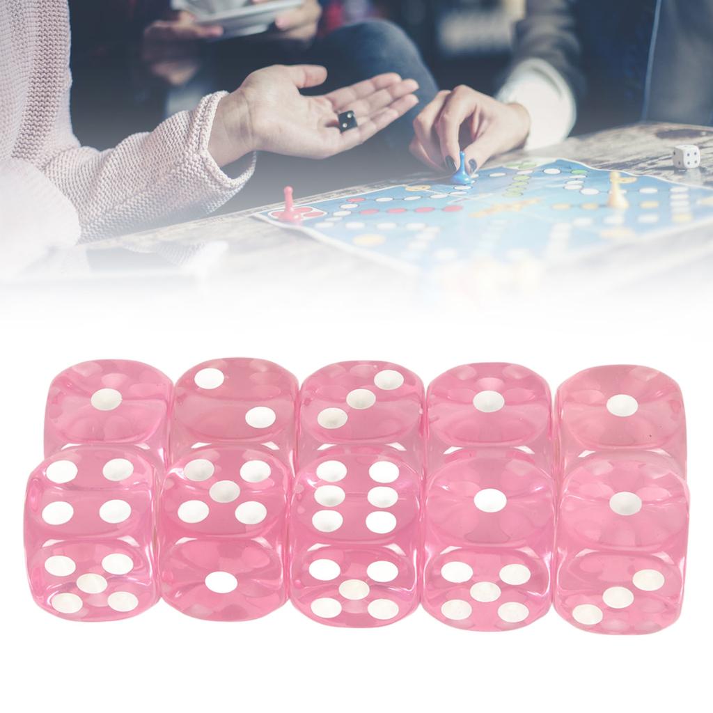 20pcs Dice Set 6 Sided Transparent Dices Rounded Corner Dice for Board Games and Teaching Math