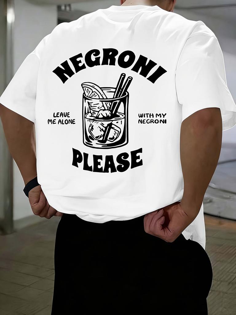 Negroni Cocktail Please Print Unisexs UnisexT Shirt Perfect Summer Casual Drinks Out Sport Street Y2K Casual Loose Clothing Top