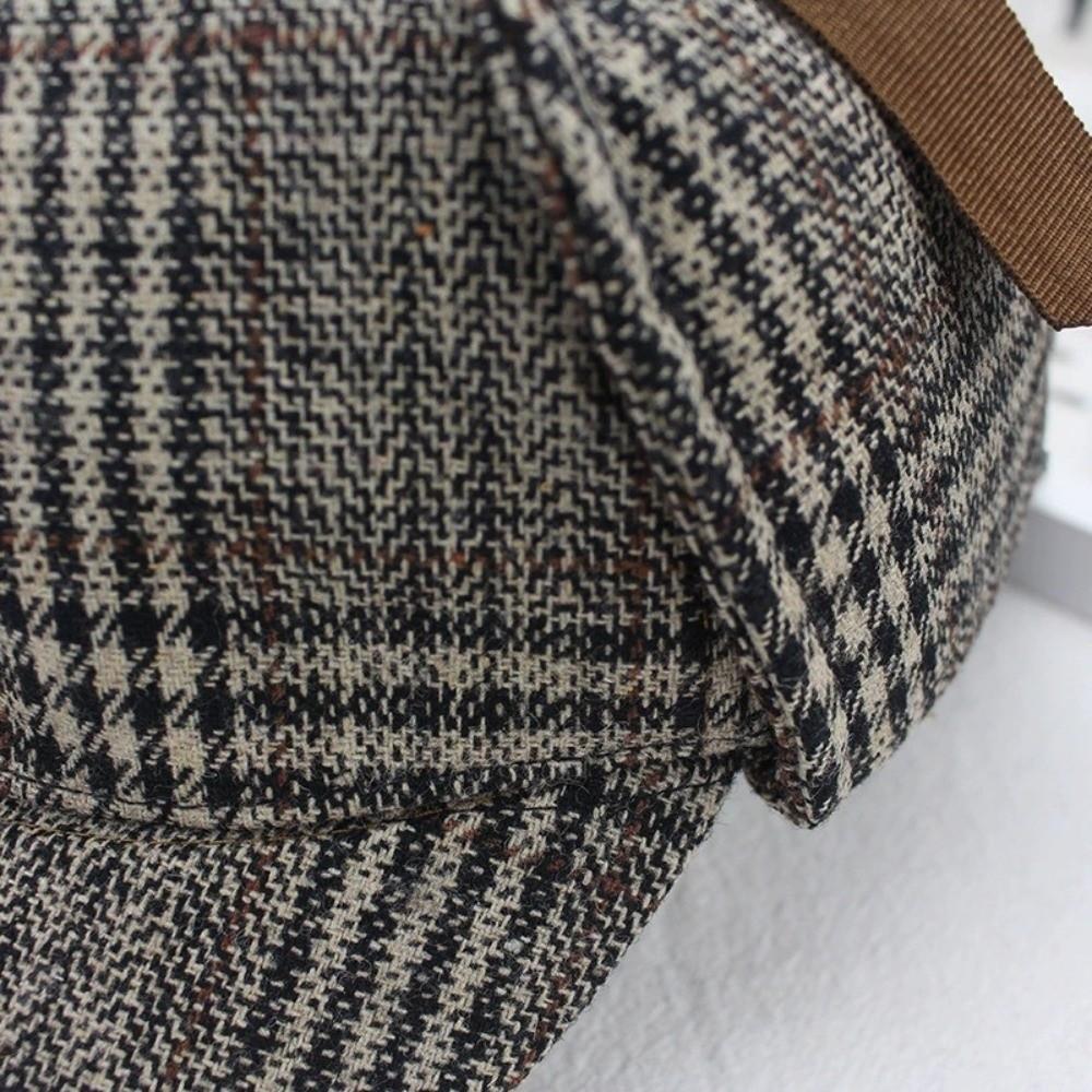 Double-Cap Brim Ear Protection Cap All Seasons Baseball Cap Vintage Detective Cap  Women