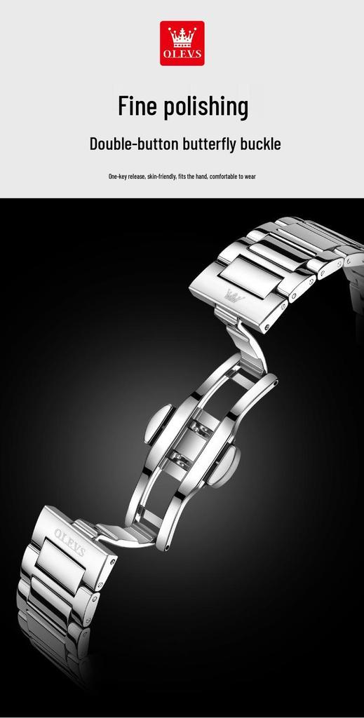 OLEVS Men's Automatic Mechanical Watch - Day/Date, Waterproof, Luminous, Steel Band