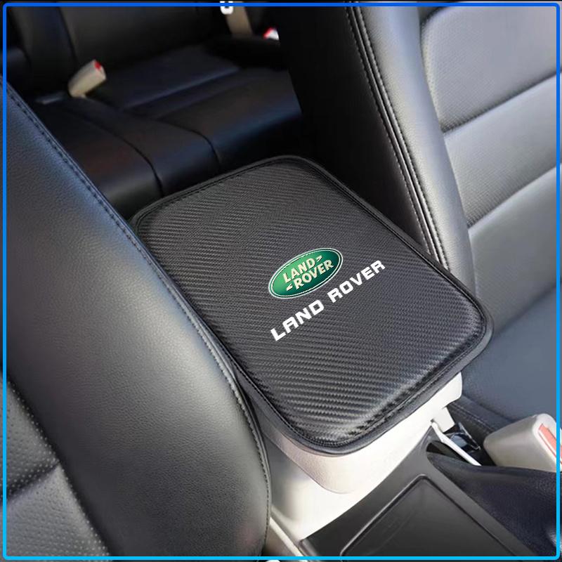 1Pcs Car Armrest Box Mats Leather Center Console Covers Emblem For Land Rover Freelander 2 L2 L319 L462 LF Range Sport Evoque L322 Discovery 2 3 4 5