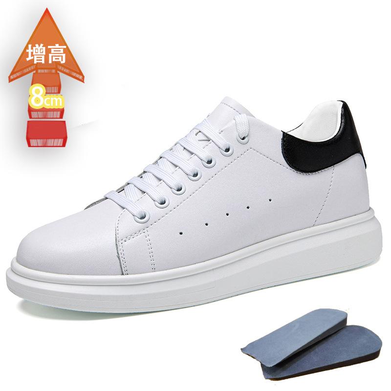 

Мужские кроссовки из коровьей кожи с круглым носком, повседневная обувь на шнуровке спереди, невидимое увеличение роста 6 см, высокий каблук, кеды, мужская спортивная обувь 39