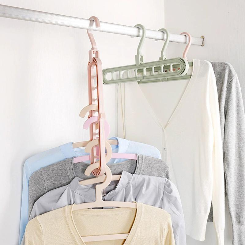 Magic Multi-Port Support Hangers For Clothes Space Saving Drying Rack Multifunction Plastic Wardrobe Organizer Clothes Rack
