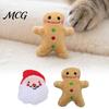 Cat Boredom Buster Toy Christmas Catnip Plush Toys, Reindeer Gingerbread Santa Stuffed Animal, Interactive Holiday for Kittens, Pet Gift Play