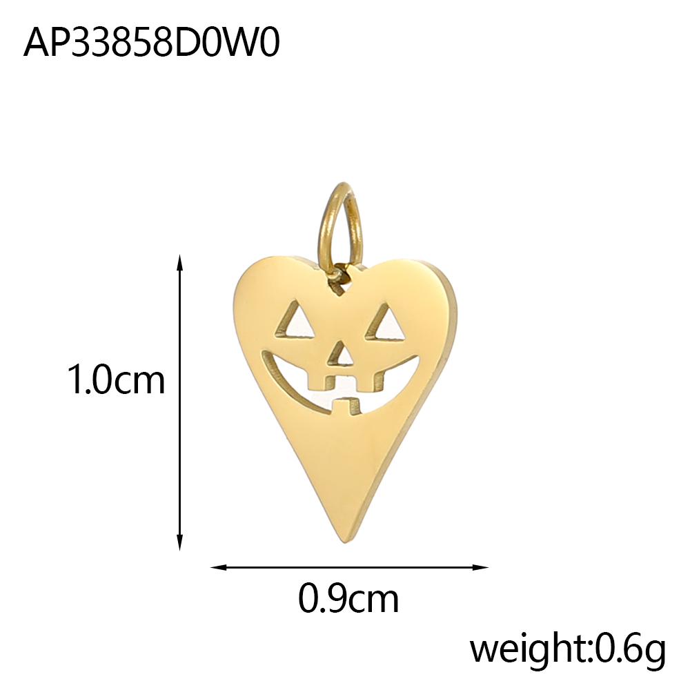 CARLIDANA Halloween Fun Party Accessories Charm Stainless Steel Pumpkin Skull Ghost Gold Plated Hat Titanium Steel Pendant