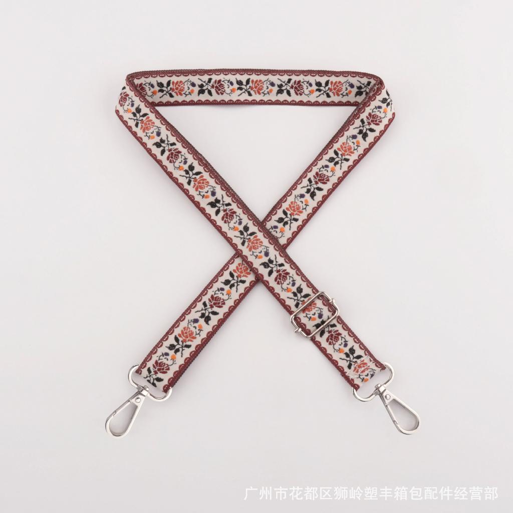 Bag Color Ethnic Style Embroidered Shoulder Strap Adjustable Shoulder Crossbody Women's Bag Long Strap Luggage Accessories Strap