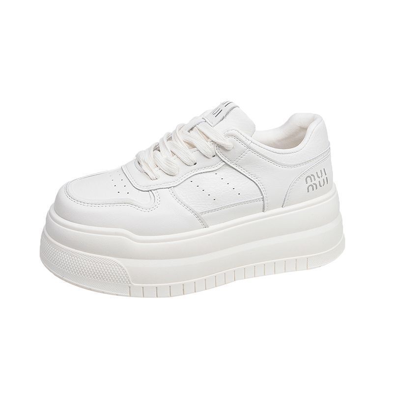 High-end Little White Shoes Women's Spring New Bread Shoes Small Thick-soled Heightening Casual Sports Board Shoes