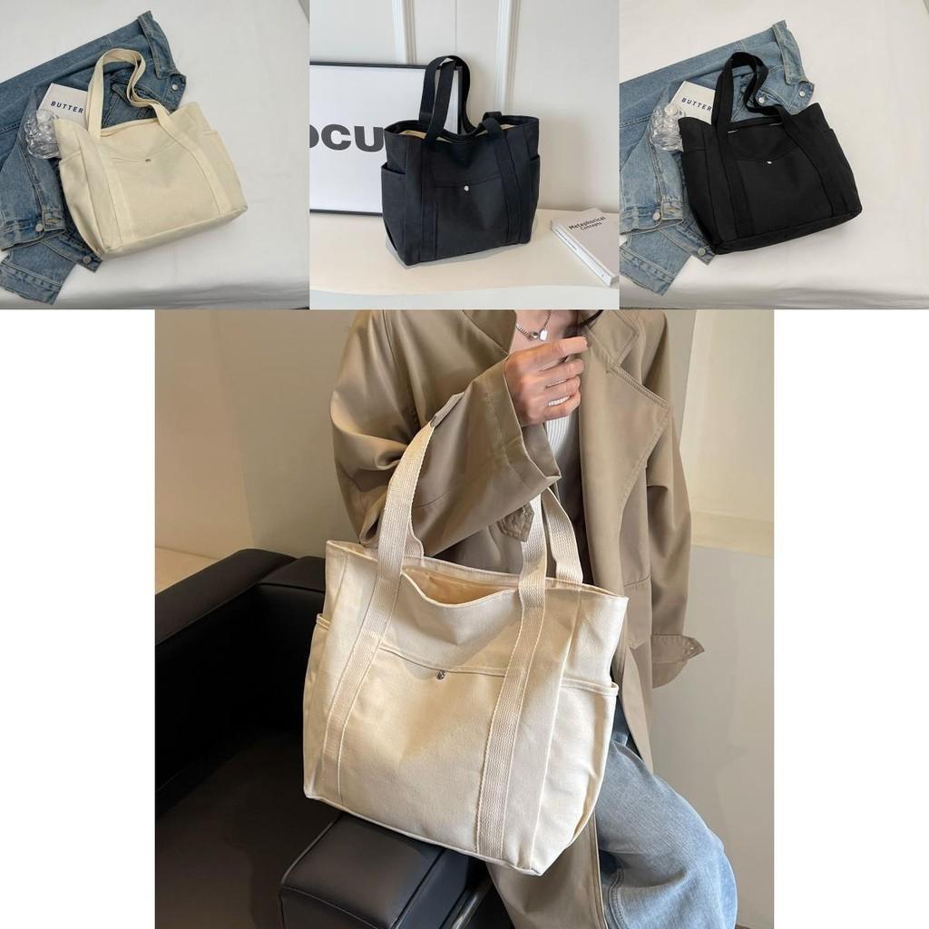 Chic 2023 Winter Canvas Shoulder Bag Elegant Retro Tote Stylish Street Trend