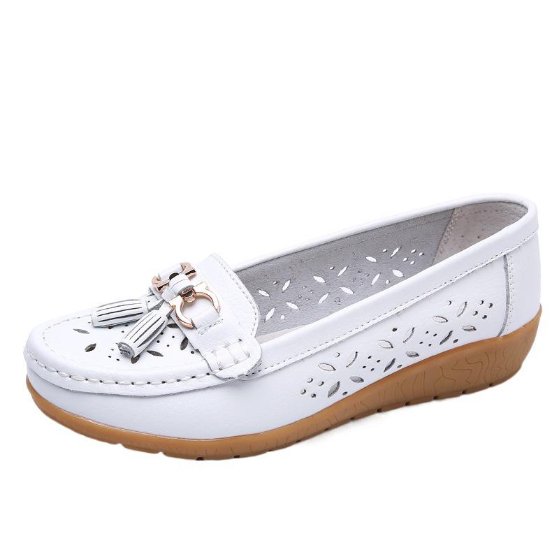 Korean Style Spring 2024 Women's Casual Loafers - Slip-On Bean Shoes for Moms.