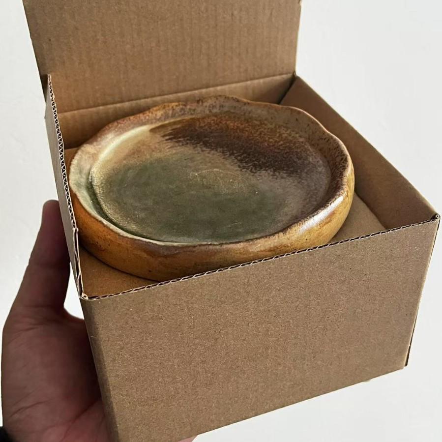 Handmade Retro Ceramic Coffee Cup and Saucer Set - Creative, Simple Design