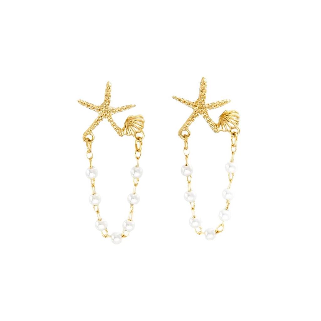 Europäische & Amerikanische Retro Seestern Strand Ohrringe - Leichter Luxus Urlaubsstil Ohrstecker für Frauen
