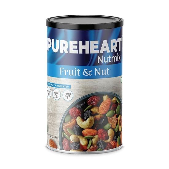 Pureheart Frutta e Frutta Secca (230 grammi) Mix di Frutta Secca Naturale Premium (Anacardi, Mandorle, Uvetta, Mirtilli rossi) Frutta secca deliziosa e croccante