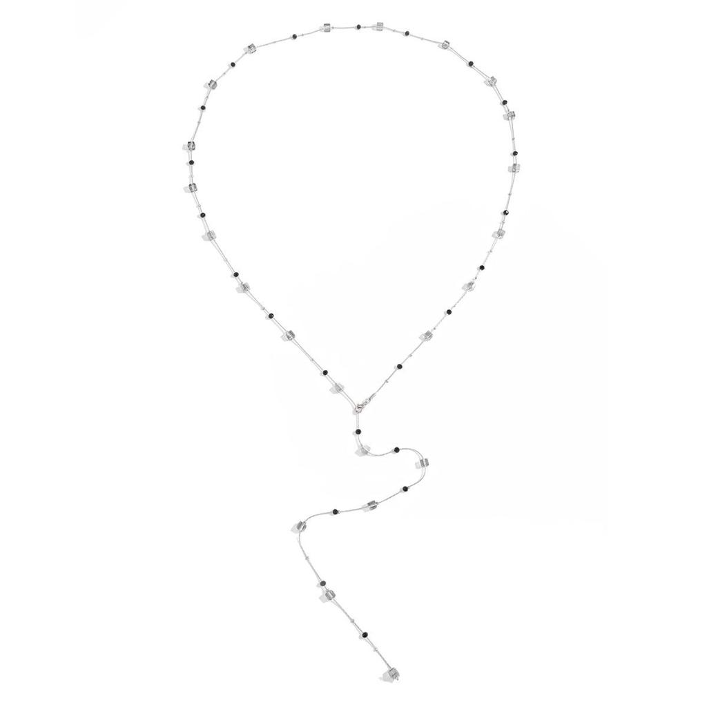 Adjustable Y-Shaped Crystal Necklace - European & American Geometric Layered Fashion