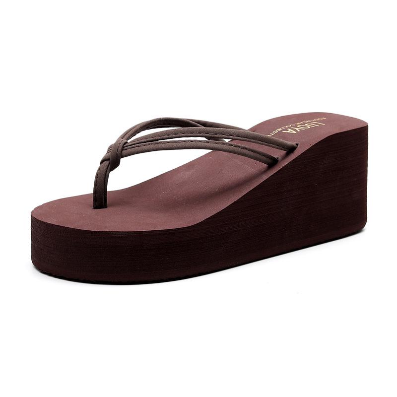 Women's Fashionable 7cm Platform Flip-Flop Slides - Non-Slip Beach Thong Slippers