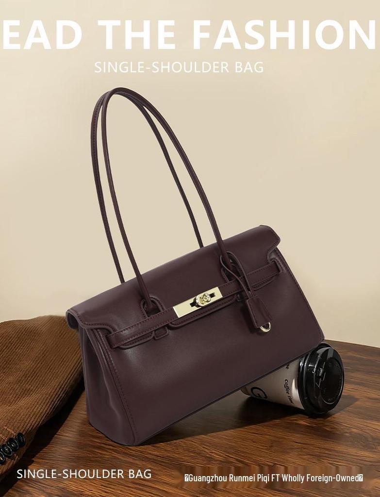 JWPEI Yara Genuine Leather Baguette Shoulder Bag - 2025 New Design for Women