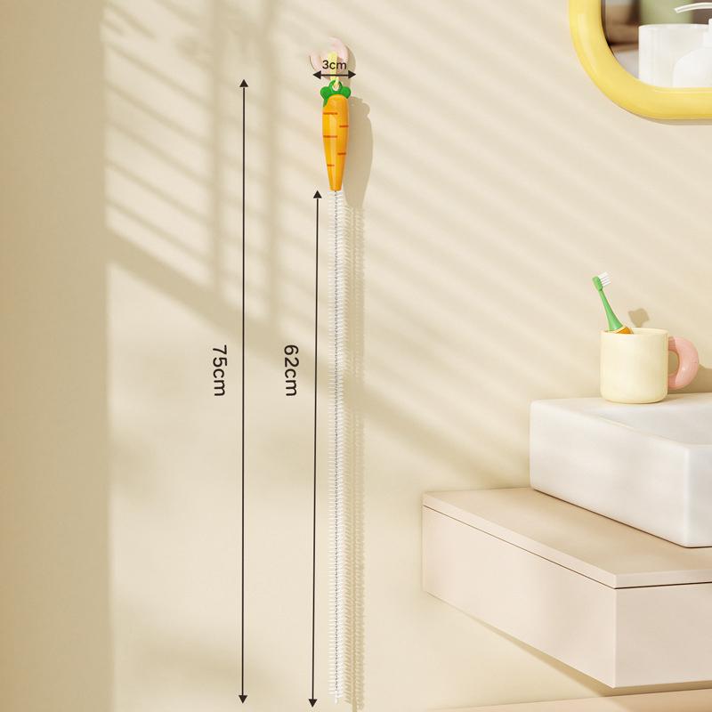 Kitchen Sink Cleaning Tools Wall-Mounted Garbage Clip Tweezers Pipe Hair Cleaning Tool Cute Radish Bathroom Sink Hair Clips оранжевый