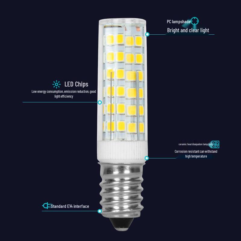 E14 Refrigerator & E12 Screw LED Bulb with Three-Color Dimming for Range Hoods & Sewing Machines