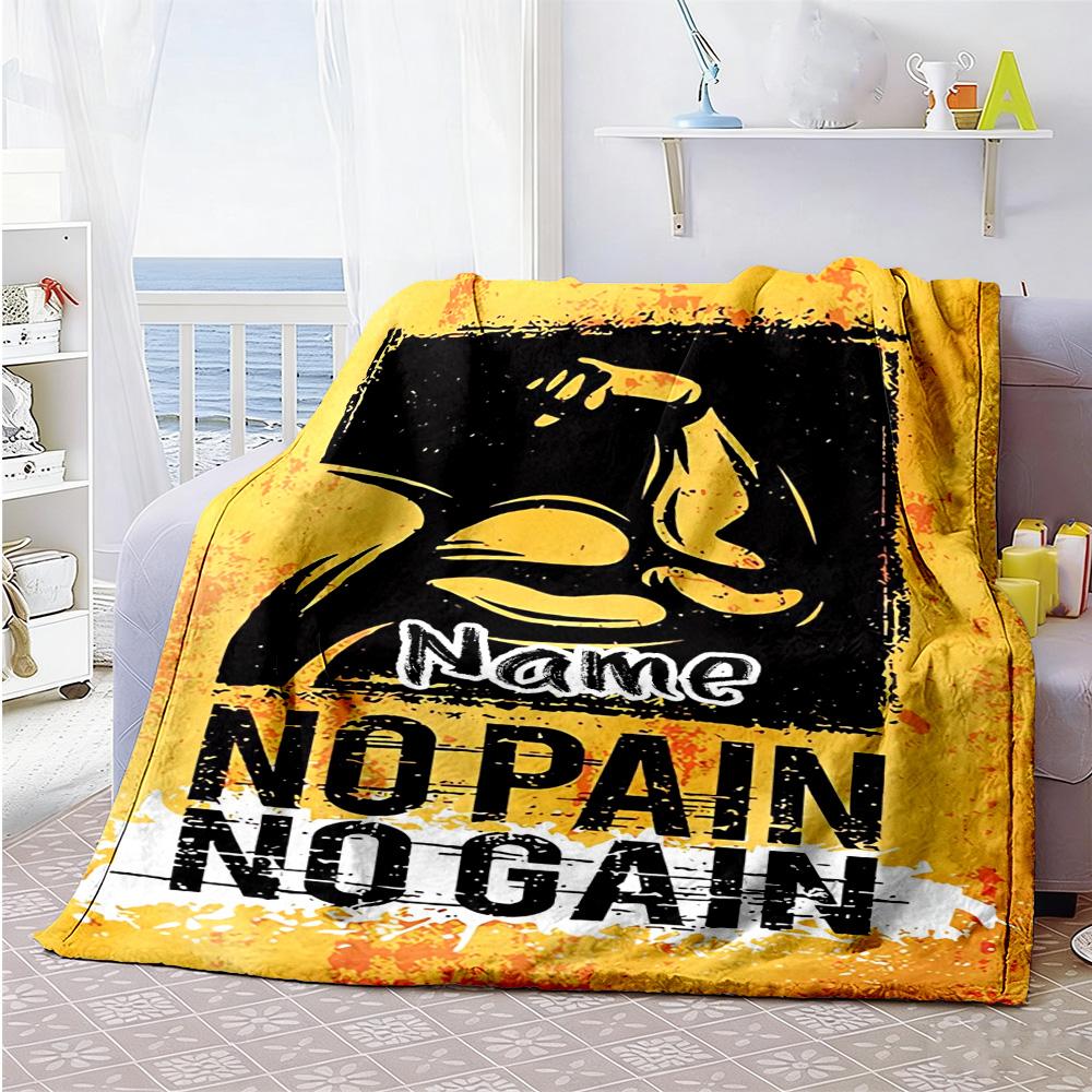 Keep Out Personalized Text Blanket Cozy Personalized Blanket Soft Warm Cozy Versatile for Couch Living Room Home Decor Office Chair