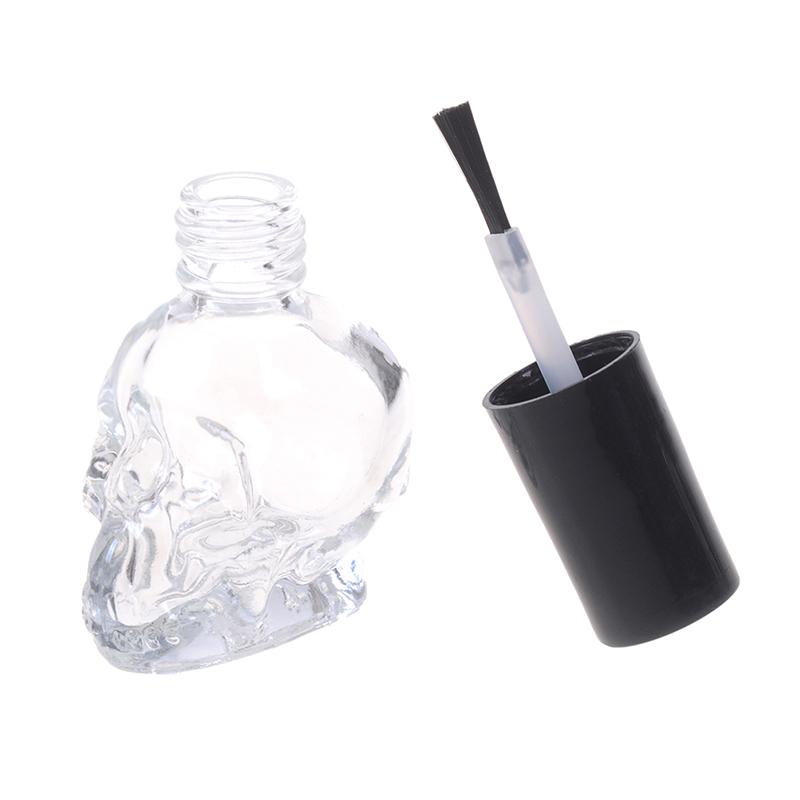 10/15 ml prázdna fľaštička na lak na nechty, číre sklo, s kefkou, plniteľná, naparovaná hlava