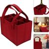 Red Wine Tote Bag with Six Compartments - Non-woven Felt Fabric