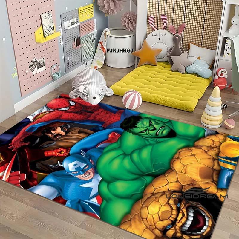 Cartoon Hulk Aufdruck Teppich, Geeignet für Wohnzimmer, Schlafzimmer, Rutschfeste Matte, Heimdekoration, Läufer, Geburtstagsgeschenk. 60x90cm