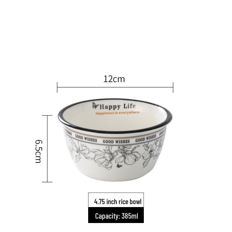 Elegant Ceramic Tableware Set: Thickened Bowls & Plates with Gift Box