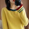 Round-neck Sweater Loose Korean-style Plus-size Pullover Fashionable Solid-color Loose Knitted Sweater Long-sleeved Top for Autumn and Winter