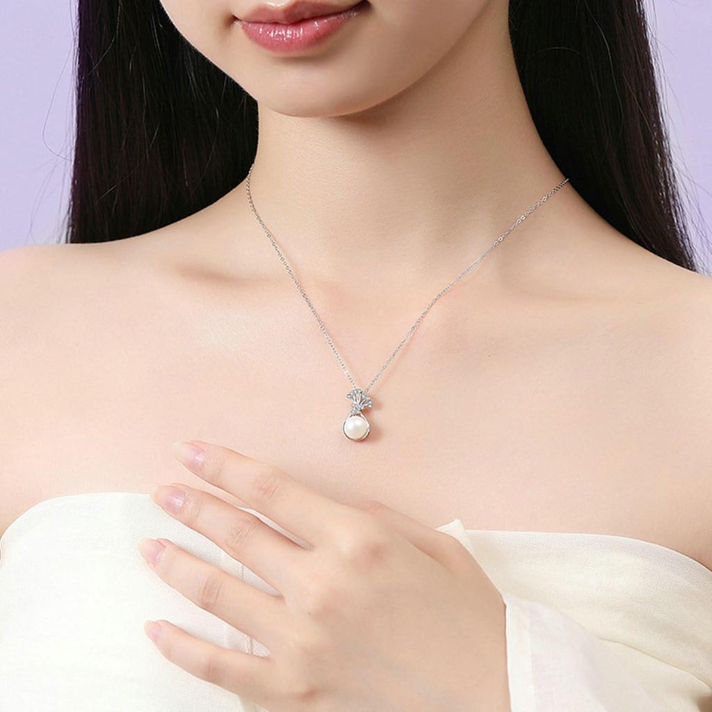 Korean-Style Freshwater Pearl Pendant Necklace – Elegant, Versatile Women's Fashion Accessory