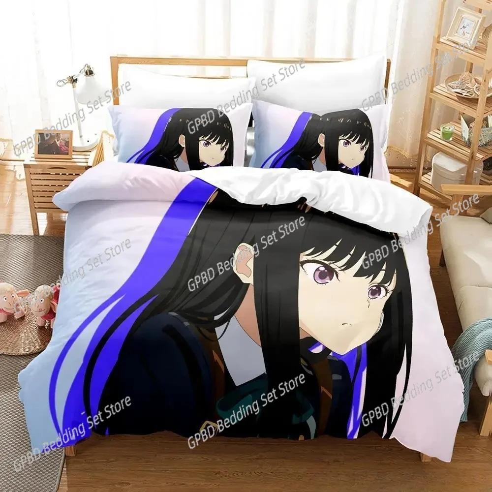 Comforter 3D Print Anime Kawaii Girl Lycoris Recoil Bedding Set Bedroom Soft Modern S Comefortable Quilt
