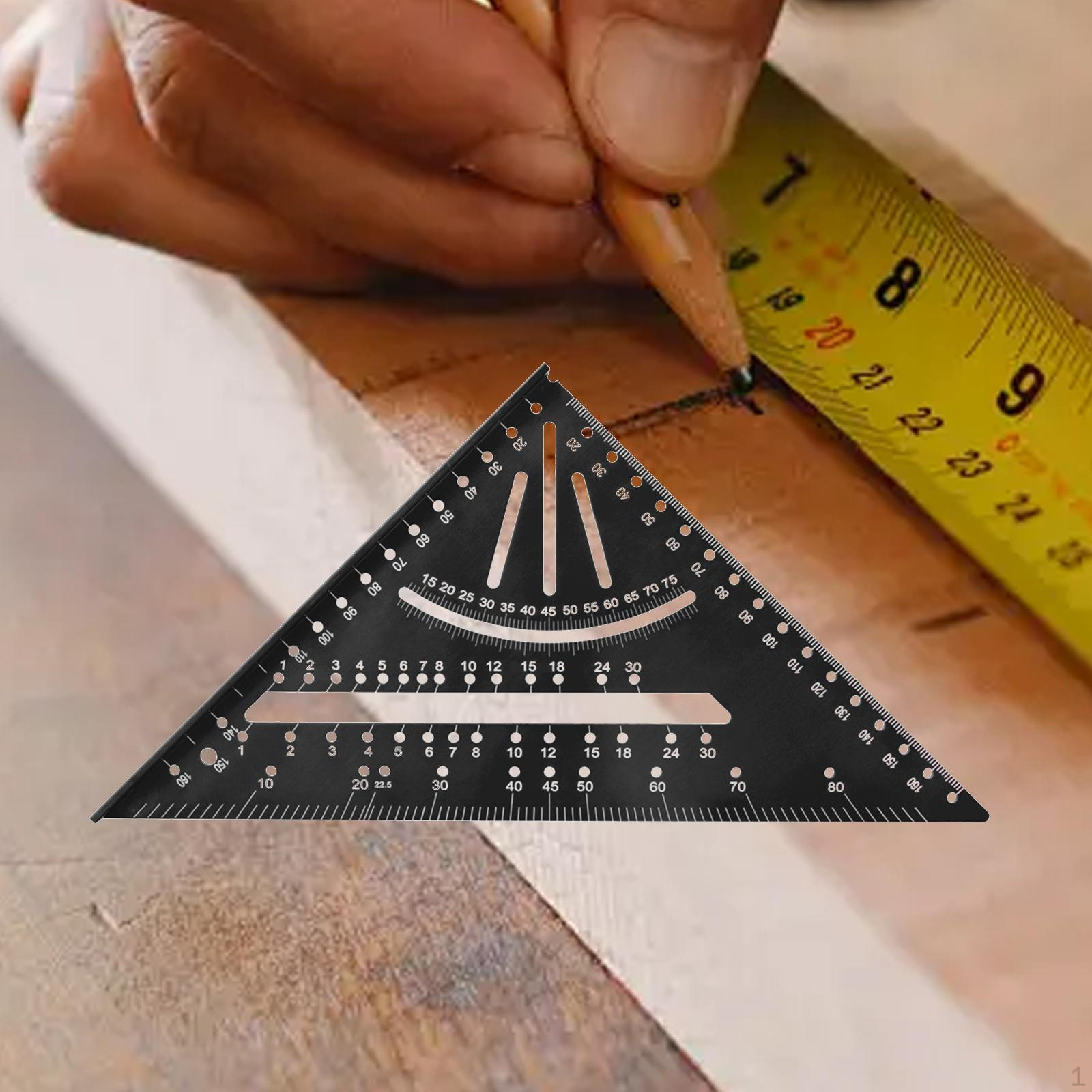 

Плотник из алюминиевого сплава, квадратный столярный треугольник, линейка, транспортир для ремонта Metric black