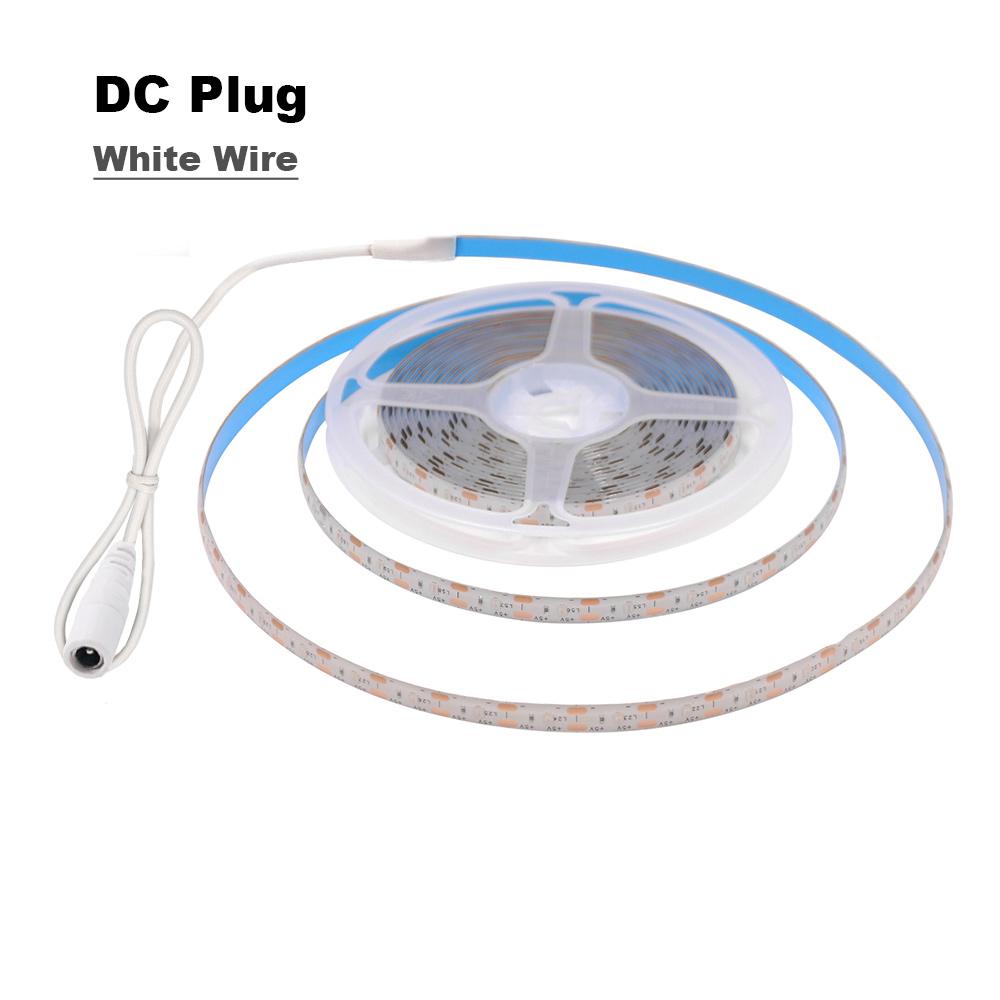 5V USB 2835 LED Strip Light with DC Plug 3528 SMD Flexible Led Tape Ribbon 60LED 0.5m 1m 2m 5m Cabinet Lights Night TV Backlight